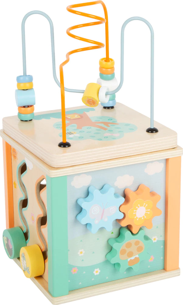 small foot Motorikwürfel aus Holz mit Motorikschleife – Steckspiel & Lernspielzeug ab 3 Jahren