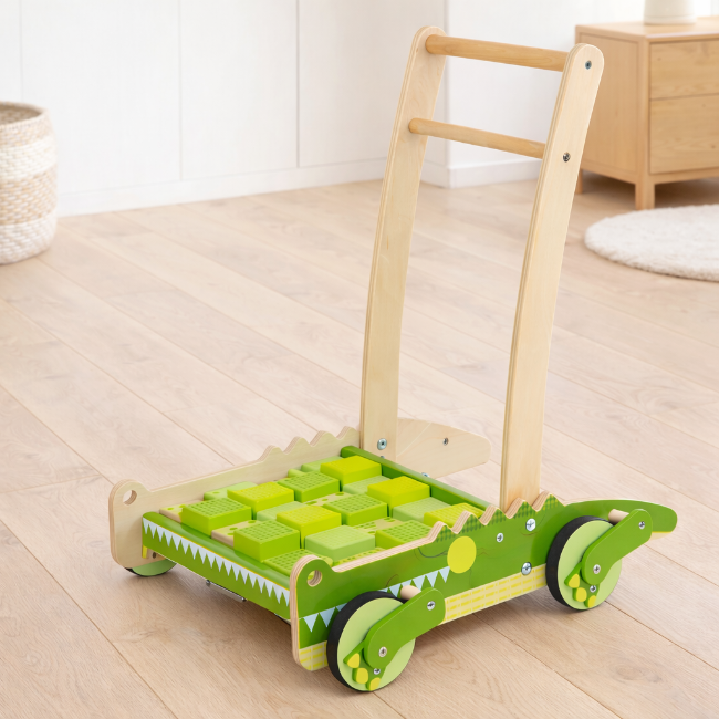 small foot Holz Lauflernwagen mit Motorikspiel – Lauflernhilfe & Motorikspielzeug ab 12 Monaten