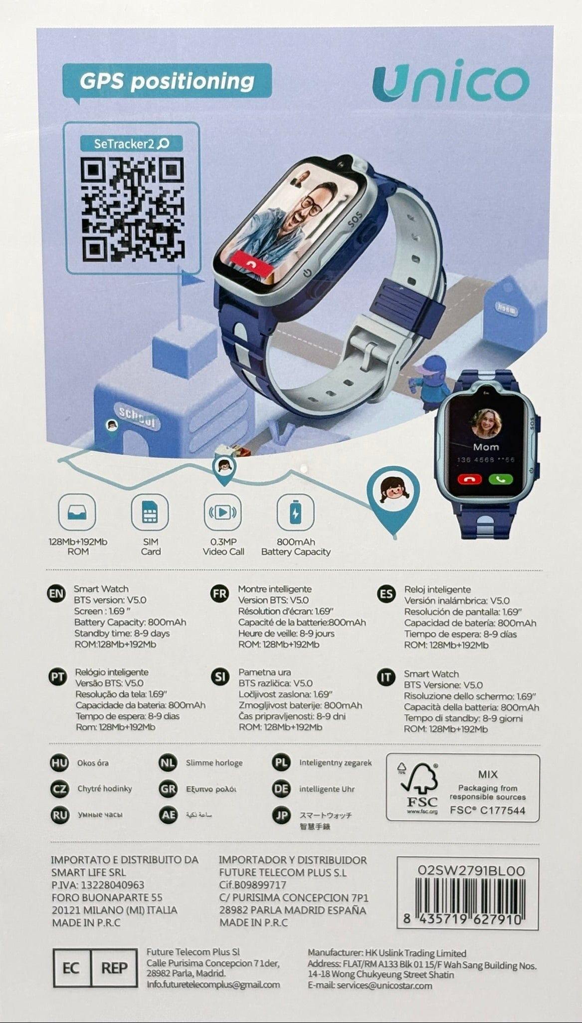 Smartwatch with 1.69″ display &amp; heart rate monitoring | UNICO SW2791
