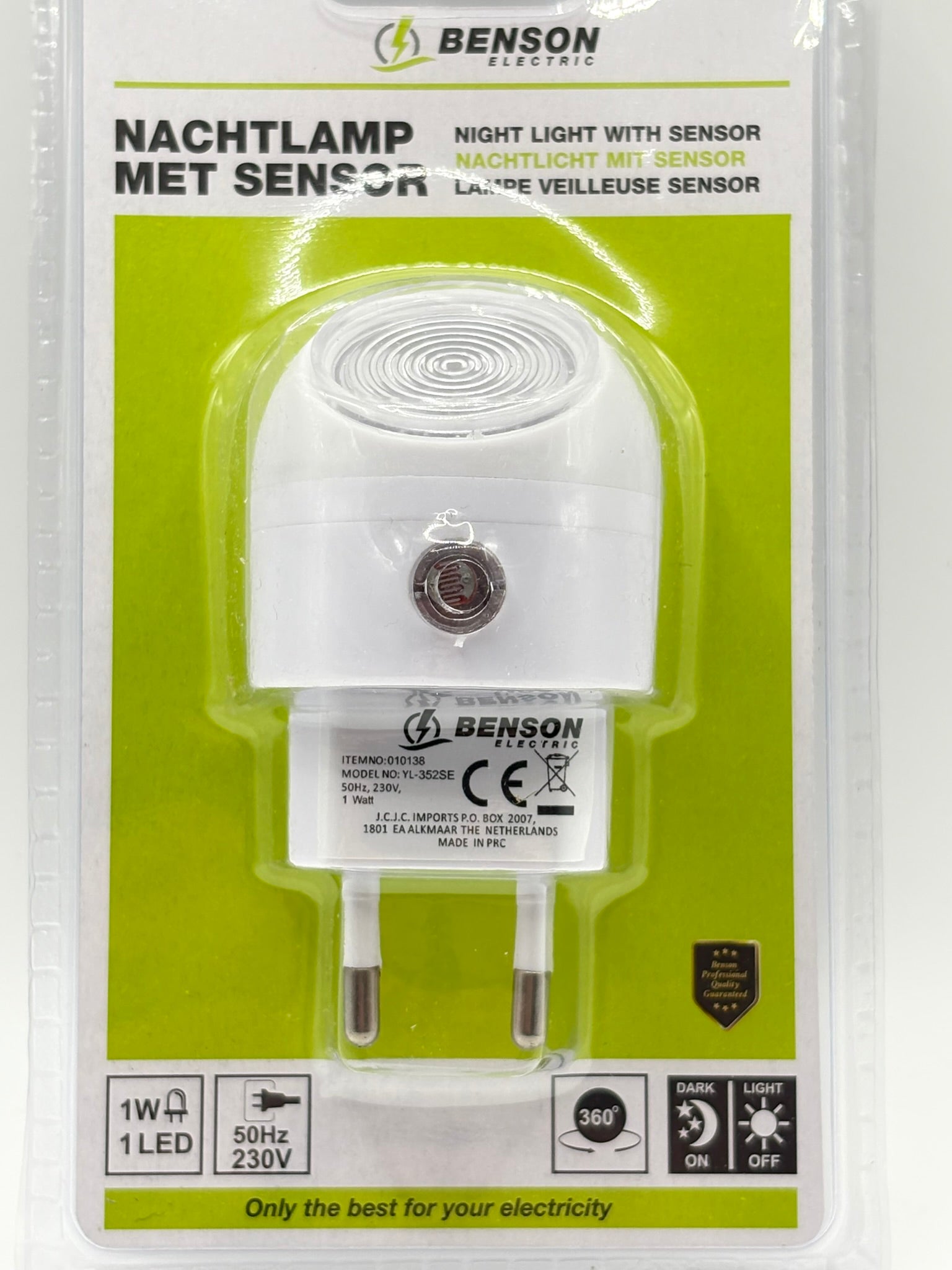 Benson Electronics Nachtlicht 1W – 360° drehbares LED-Licht