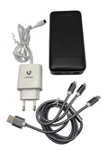 Travel Power Kit with 20000 mAh power bank, 30W fast charger &amp; 3-in-1 USB cable
