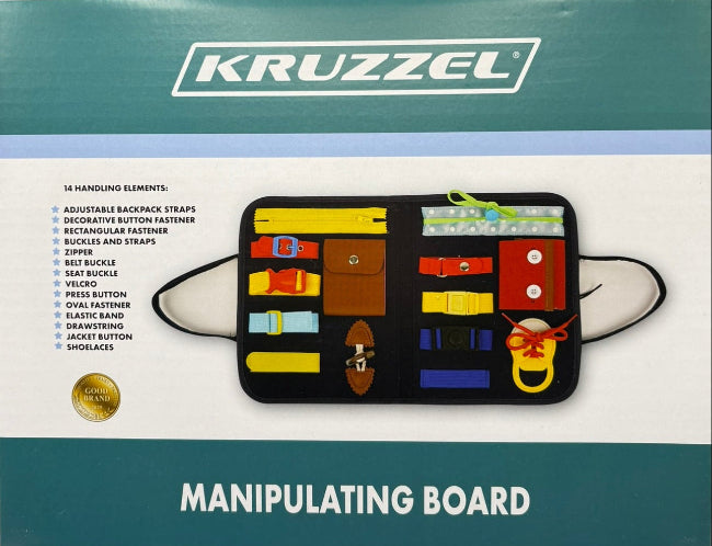 Kruzzel Manipulation Board Motorikbrett für Kinder Lernspielzeug zur Förderung der Feinmotorik und Alltagsfähigkeiten