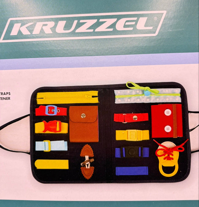 Kruzzel Manipulation Board Motorikbrett für Kinder Lernspielzeug zur Förderung der Feinmotorik und Alltagsfähigkeiten