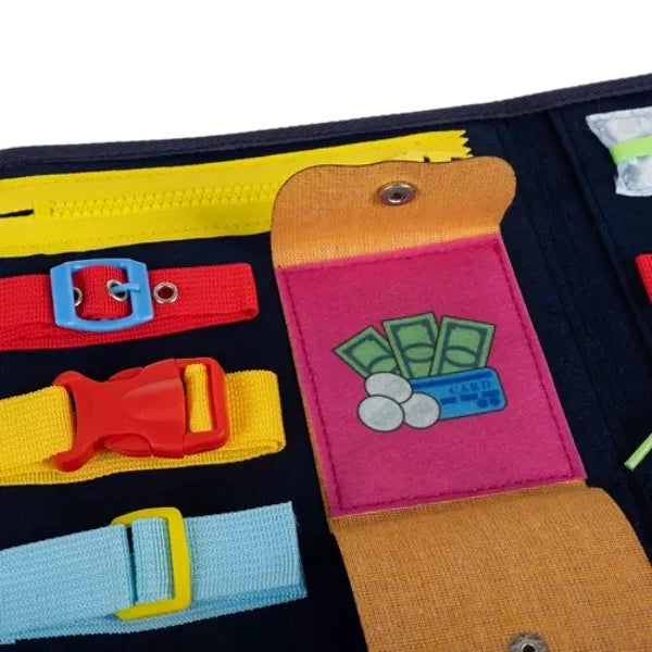 Kruzzel Manipulation Board Motorikbrett für Kinder Lernspielzeug zur Förderung der Feinmotorik und Alltagsfähigkeiten