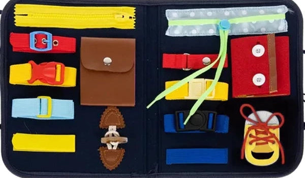 Kruzzel Manipulation Board Motorikbrett für Kinder Lernspielzeug zur Förderung der Feinmotorik und Alltagsfähigkeiten