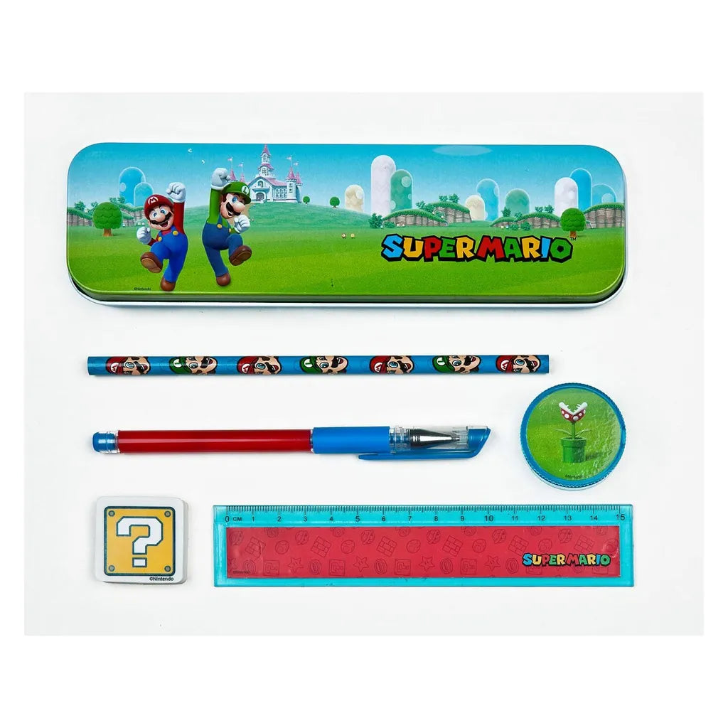 Super Mario Schulset – 6-teiliges Schreibwaren-Set für Kinder