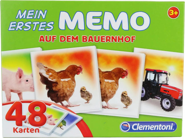 Clementoni Mein erstes Memo Bauernhof – Gedächtnisspiel für Kinder ab 3 Jahren (48 Karten)