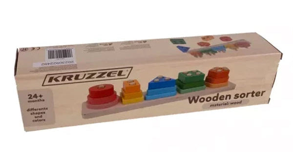 Kruzzel Sortierpuzzle aus Holz – Lernspielzeug für Kinder ab 2 Jahren