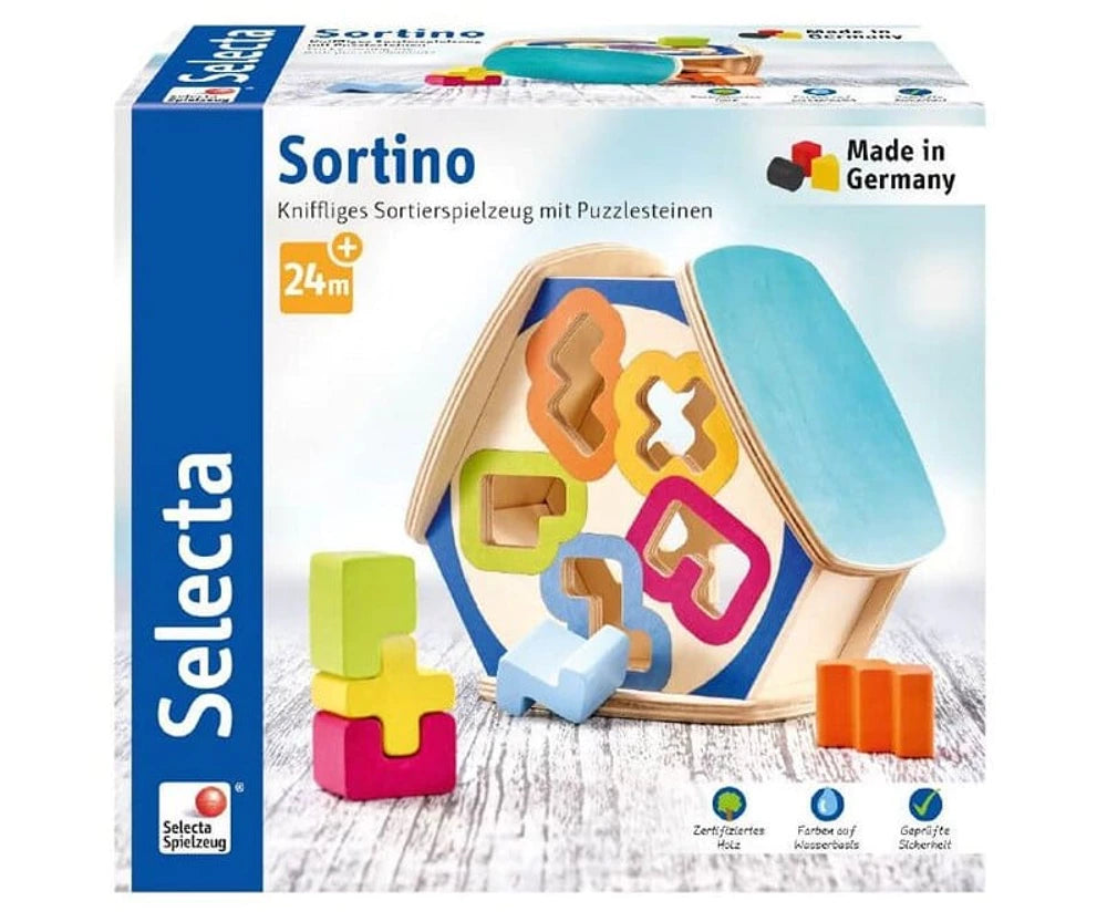 Selecta Sortino Holz Sortierspiel – Motorikspielzeug & Formensteckspiel ab 2 Jahren