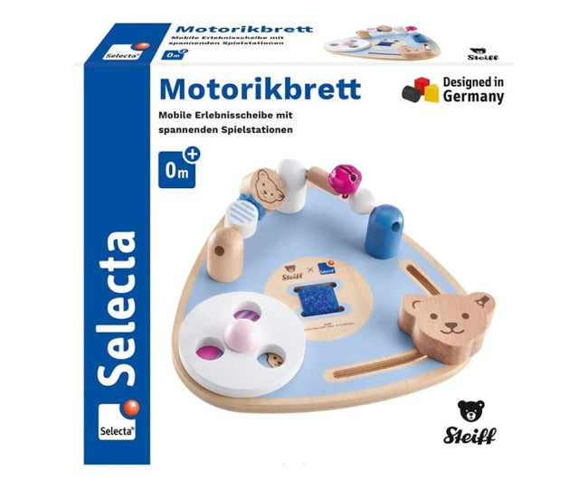Selecta Motorikbrett Baby – Sensorikspielzeug & Holz Motorikspielzeug ab Geburt (Steiff® Design) ab 0 Jahren